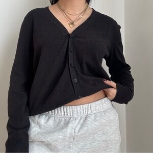 Essentials Women's Black Cardigan Sweater